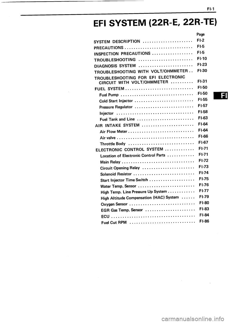 TOYOTA 4RUNNER 1986  Service Repair Manual 