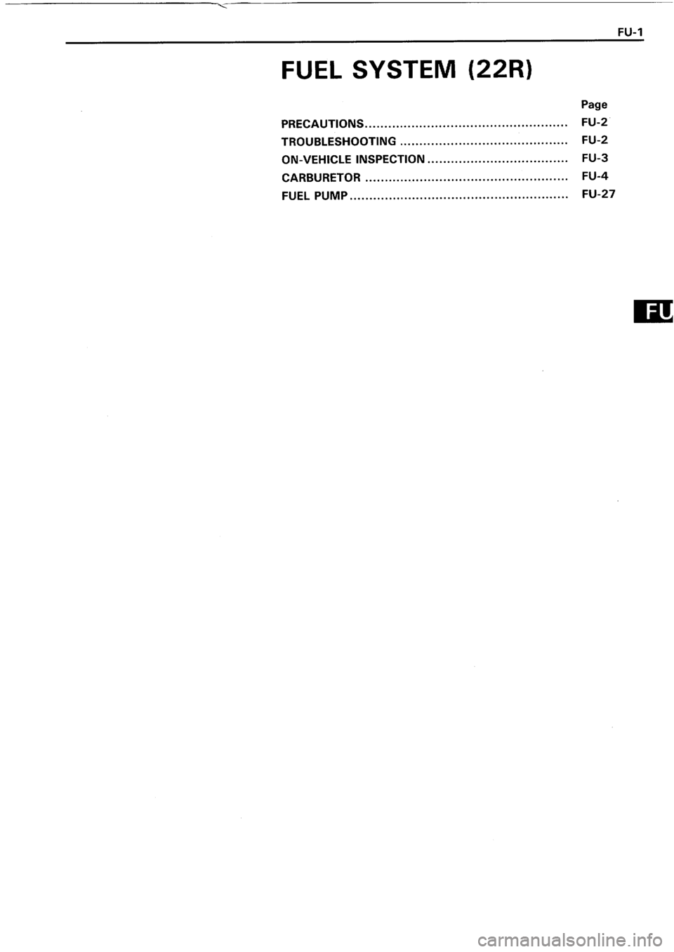TOYOTA 4RUNNER 1986  Service Repair Manual 