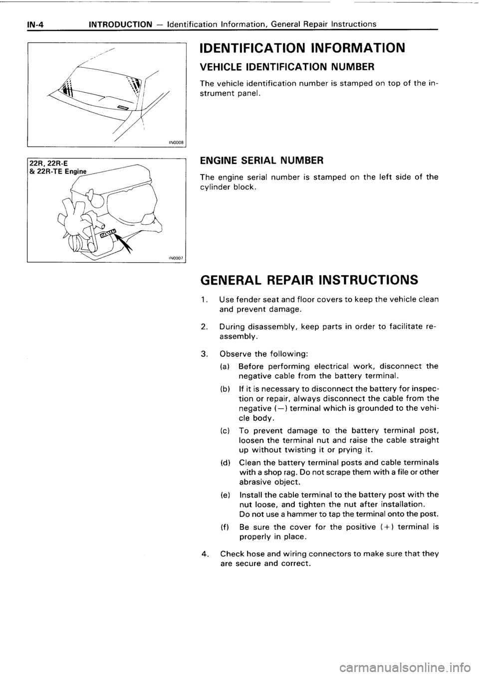 TOYOTA 4RUNNER 1986  Service Repair Manual 