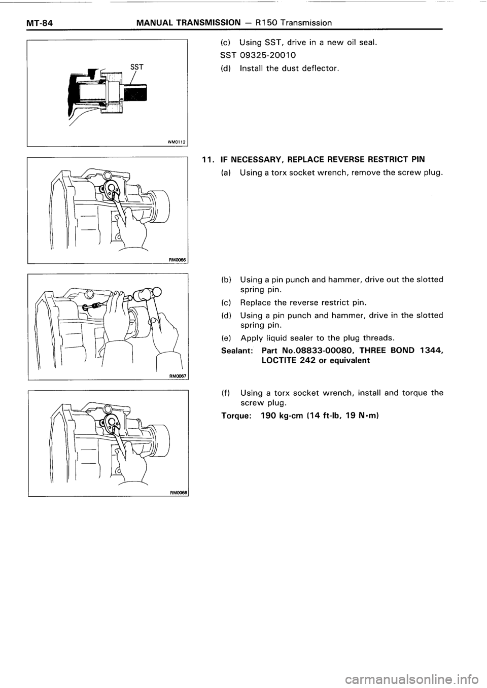 TOYOTA 4RUNNER 1986  Service Repair Manual 