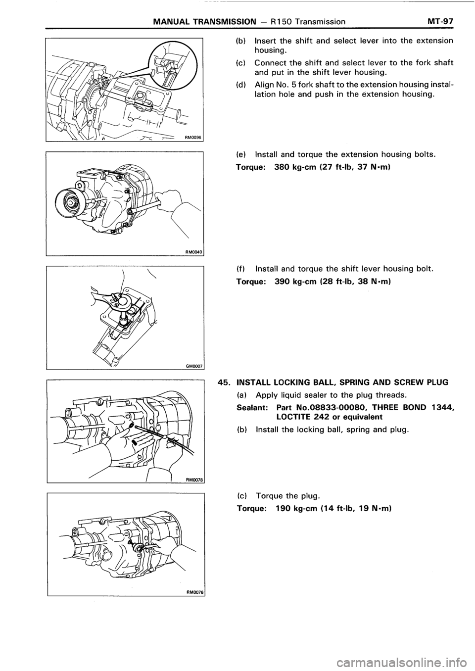 TOYOTA 4RUNNER 1986  Service Repair Manual 