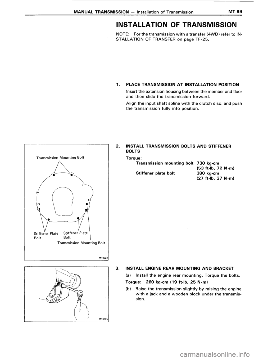 TOYOTA 4RUNNER 1986  Service Repair Manual 
