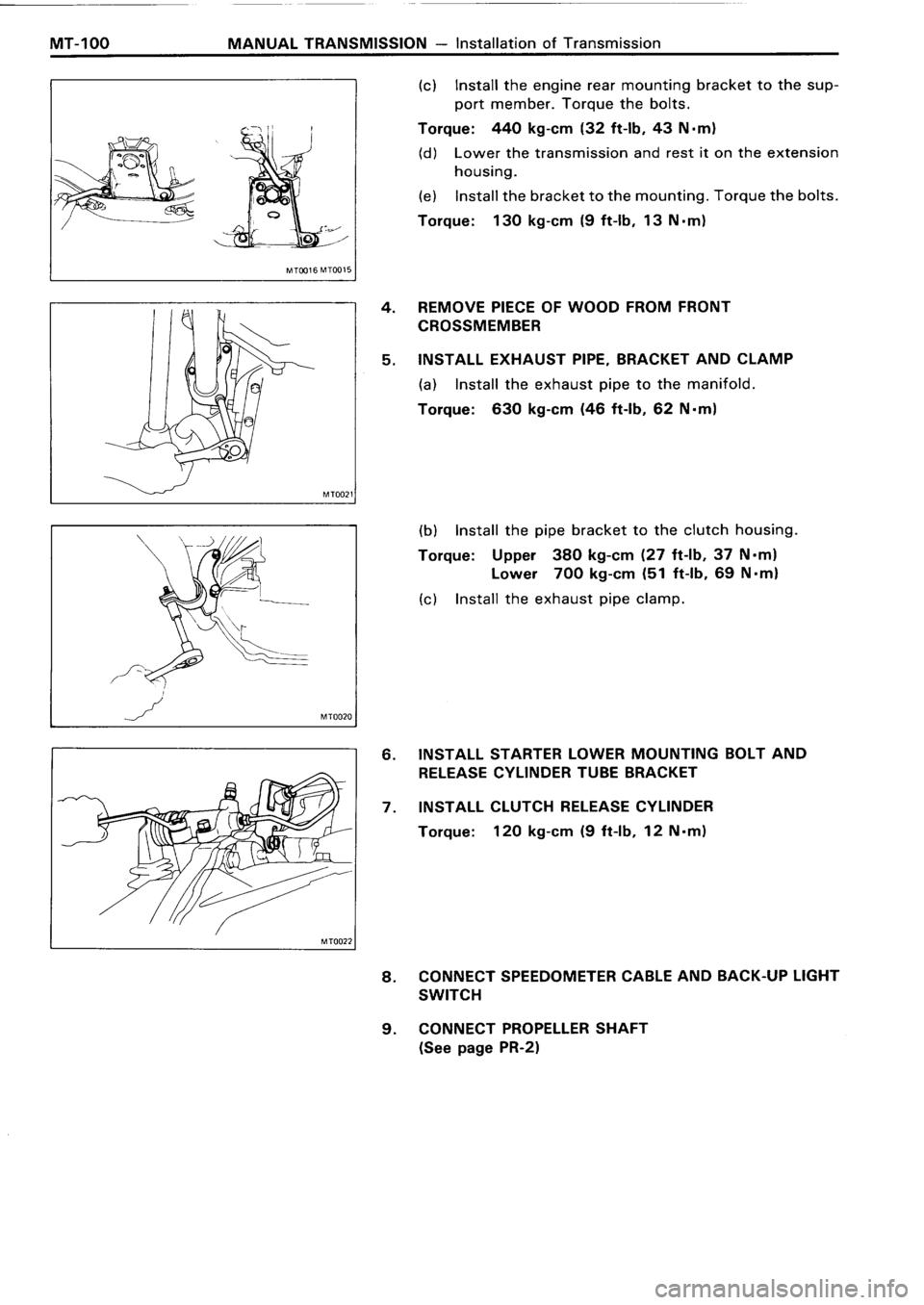 TOYOTA 4RUNNER 1986  Service Repair Manual 