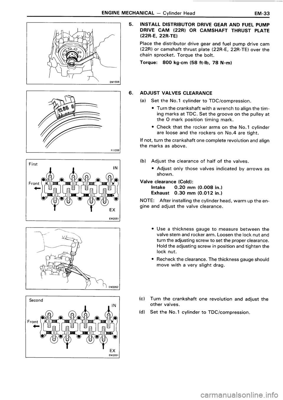 TOYOTA 4RUNNER 1986  Service Repair Manual 