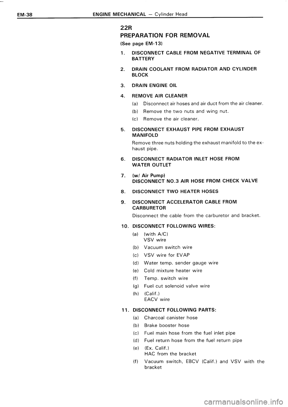 TOYOTA 4RUNNER 1986  Service Repair Manual 