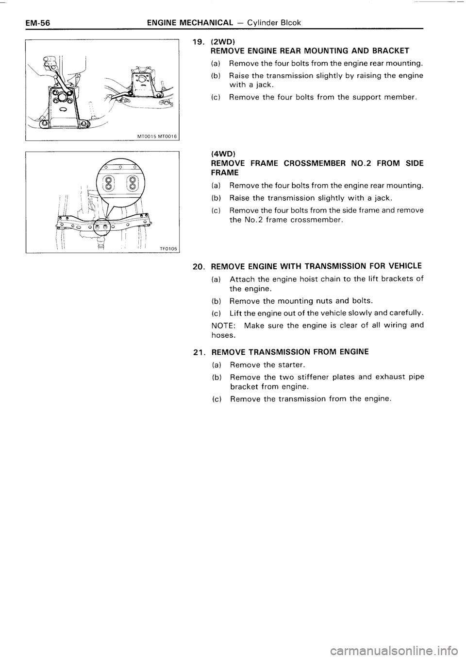 TOYOTA 4RUNNER 1986  Service Repair Manual 