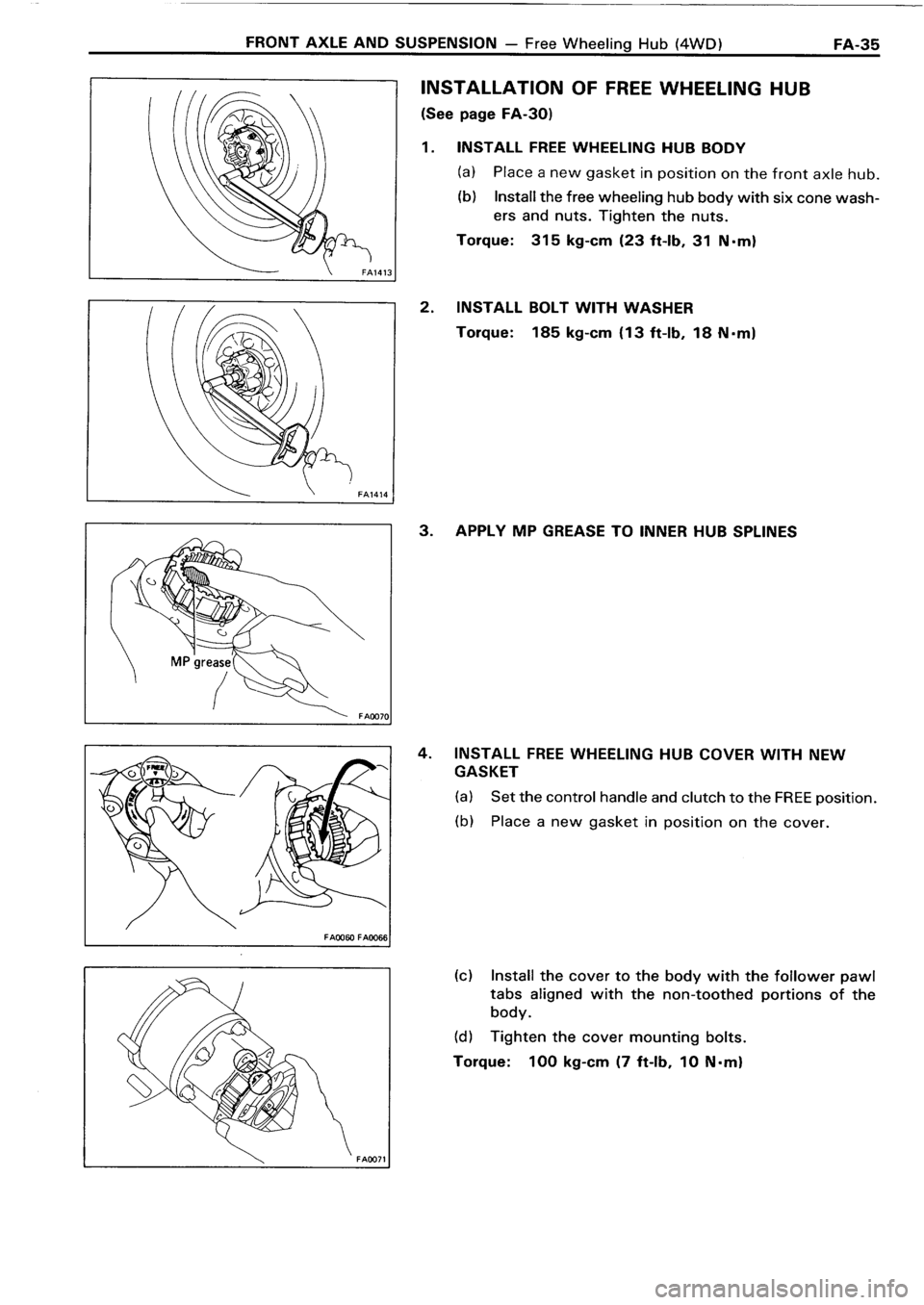 TOYOTA 4RUNNER 1986  Service Repair Manual 