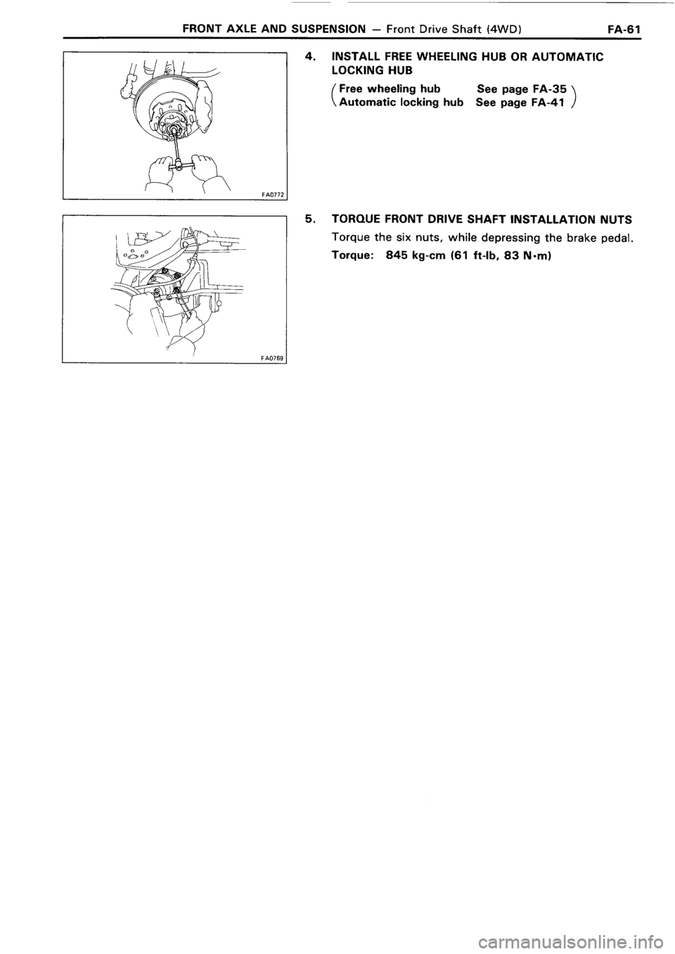 TOYOTA 4RUNNER 1986  Service Repair Manual 