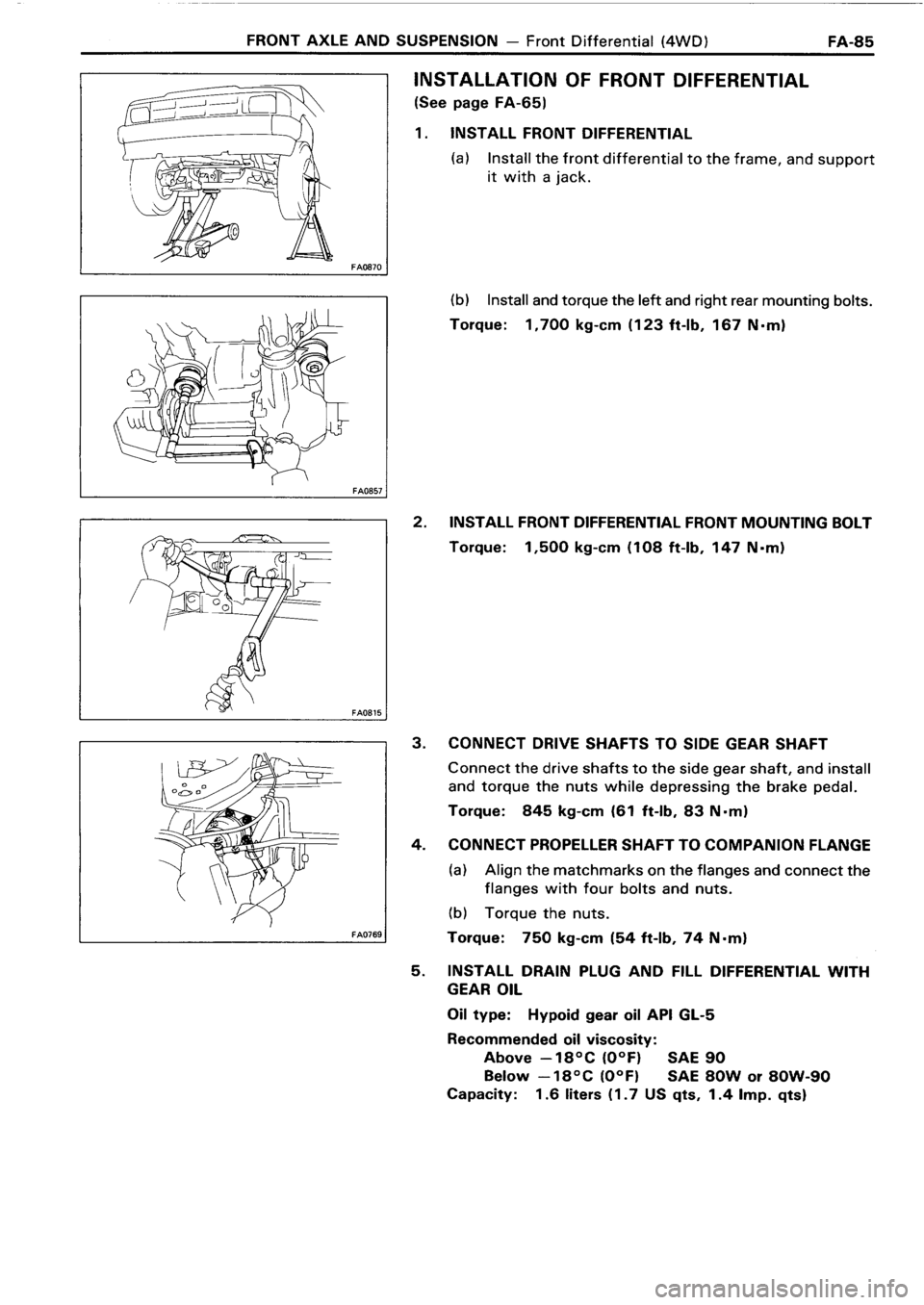 TOYOTA 4RUNNER 1986  Service Repair Manual 