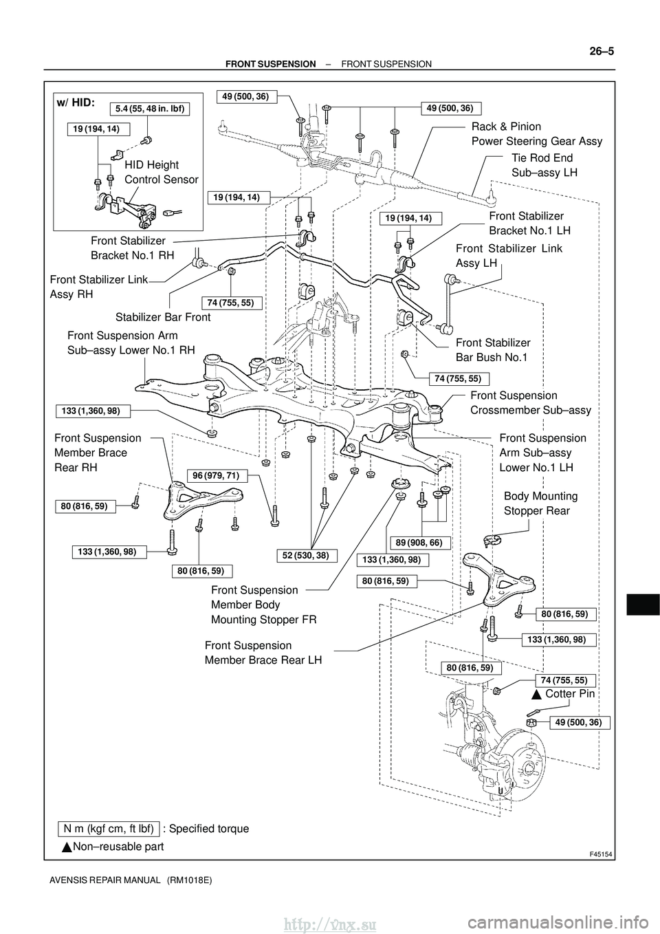 TOYOTA AVENSIS 2003 Service Repair Manual F45154
Rack & Pinion
Power Steering Gear AssyTie Rod End
Sub±assy LH
Front Stabilizer Link
Assy LH
Stabilizer Bar Front
Front Stabilizer Link
Assy RH
Front Suspension Arm
Sub±assy Lower No.1 RH
Fron TOYOTA AVENSIS 2003 Service Repair Manual F45154
Rack & Pinion
Power Steering Gear AssyTie Rod End
Sub±assy LH
Front Stabilizer Link
Assy LH
Stabilizer Bar Front
Front Stabilizer Link
Assy RH
Front Suspension Arm
Sub±assy Lower No.1 RH
Fron