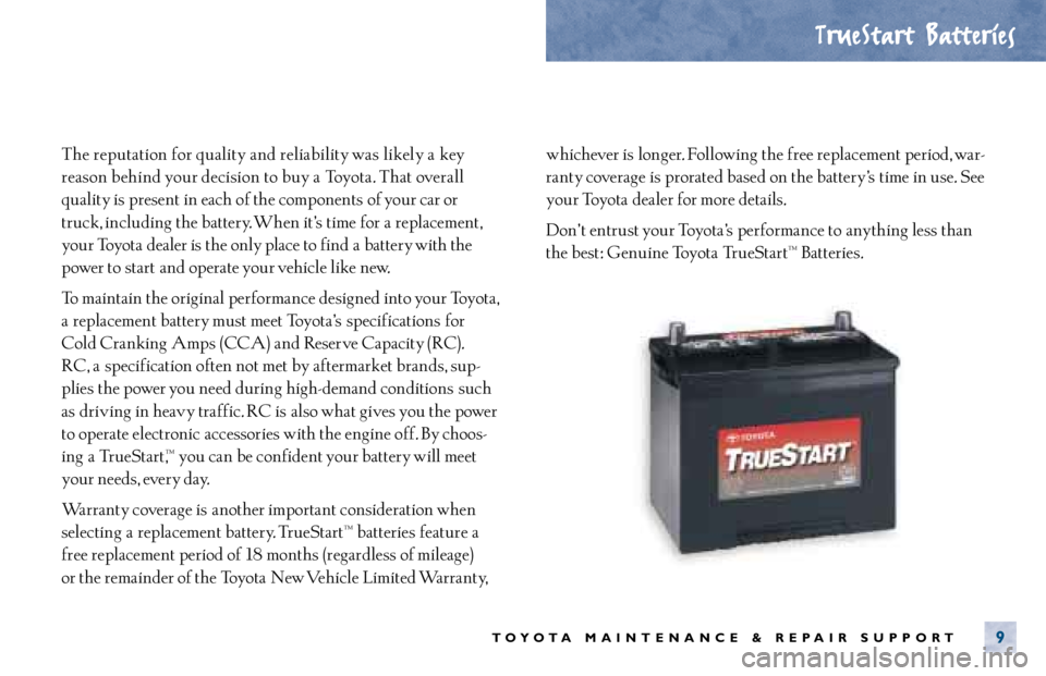 TOYOTA CAMRY 2000 Service Repair Manual The reputation for quality and reliability was likely a key
reason behind your decision to buy a Toyota. That overall
quality is present in each of the components of your car or
truck, including the TOYOTA CAMRY 2000 Service Repair Manual The reputation for quality and reliability was likely a key
reason behind your decision to buy a Toyota. That overall
quality is present in each of the components of your car or
truck, including the