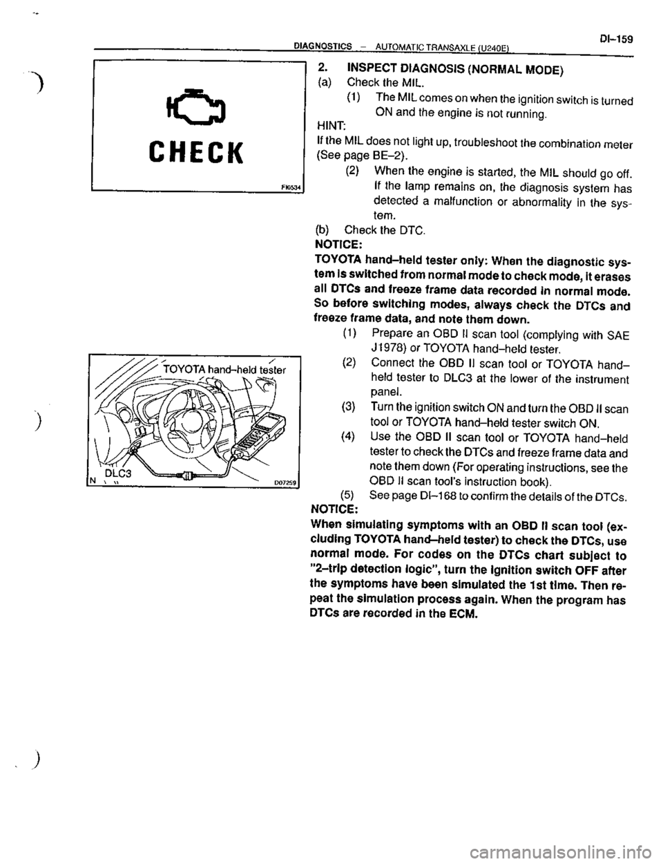 TOYOTA CELICA 1999  Service Repair Manual 