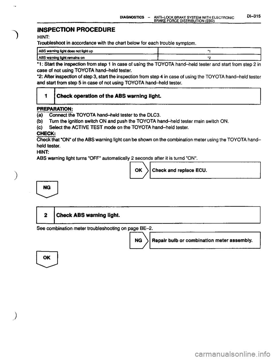 TOYOTA CELICA 1999  Service Repair Manual 