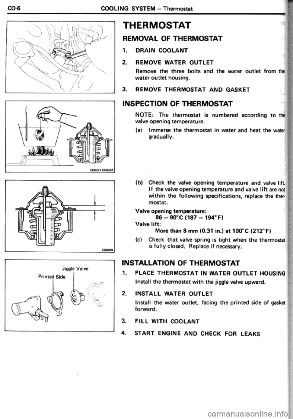 TOYOTA CELICA 1986  Service Repair Manual 