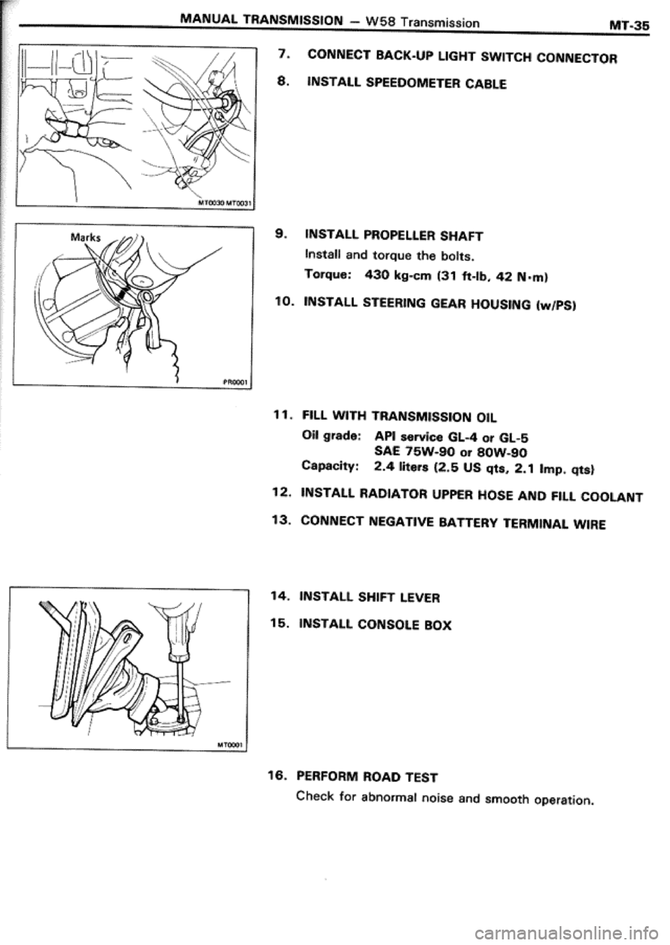 TOYOTA CELICA 1986  Service Repair Manual 