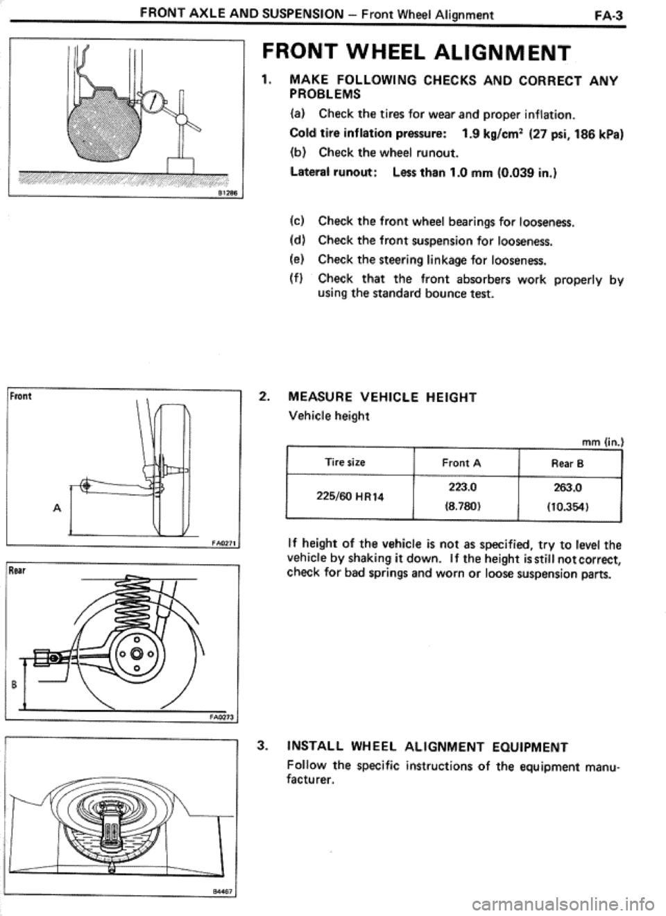 TOYOTA CELICA 1986  Service Repair Manual 