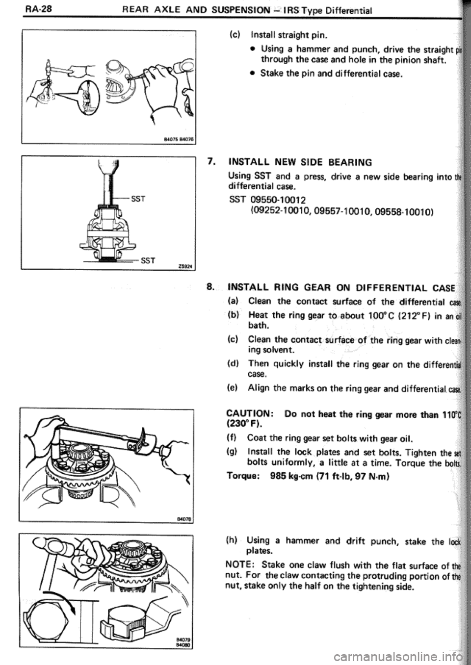 TOYOTA CELICA 1986  Service Repair Manual 