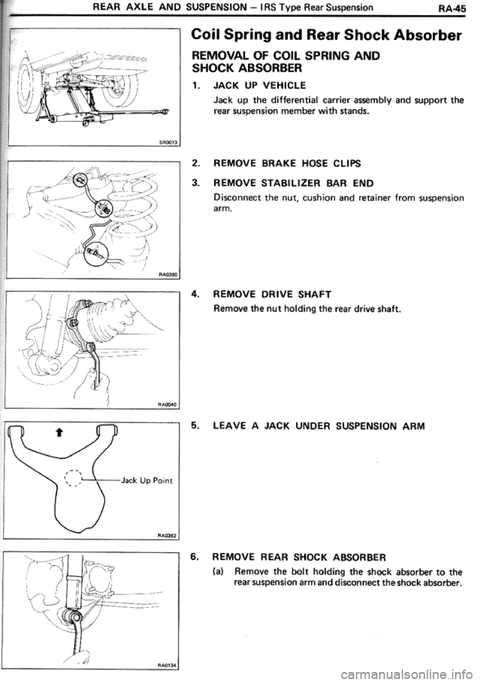 TOYOTA CELICA 1986  Service Repair Manual 