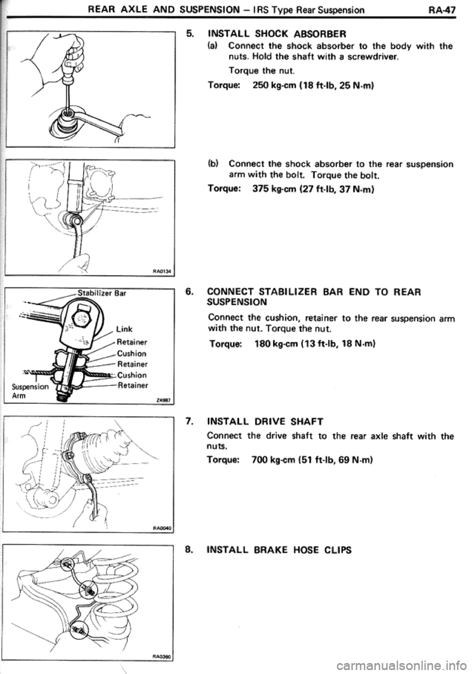TOYOTA CELICA 1986  Service Repair Manual 