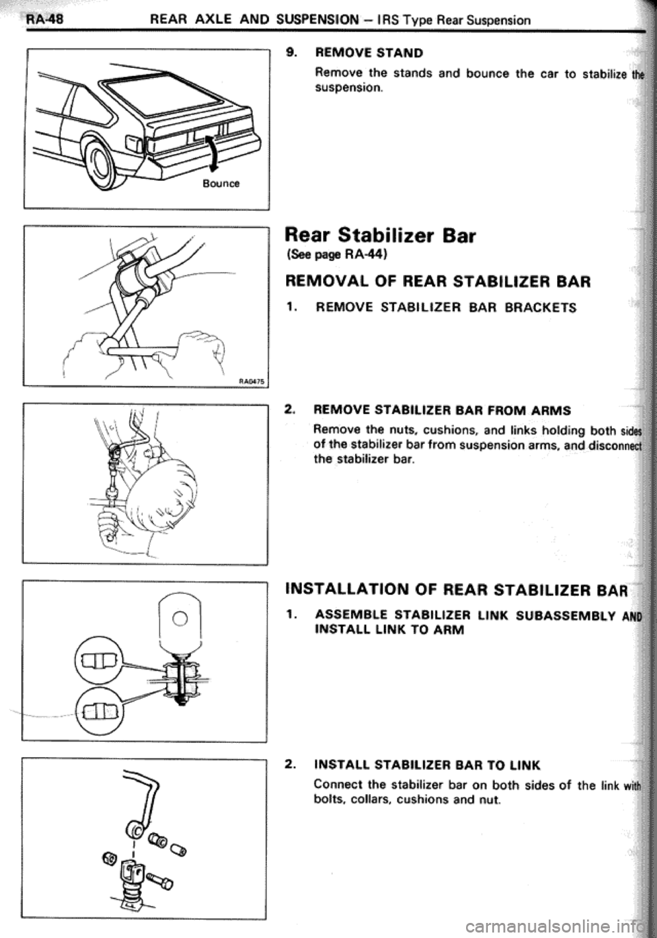 TOYOTA CELICA 1986  Service Repair Manual 