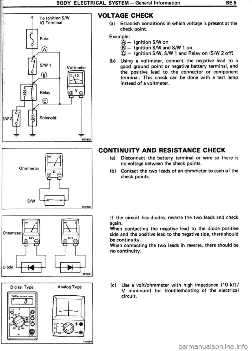TOYOTA CELICA 1986  Service Repair Manual 