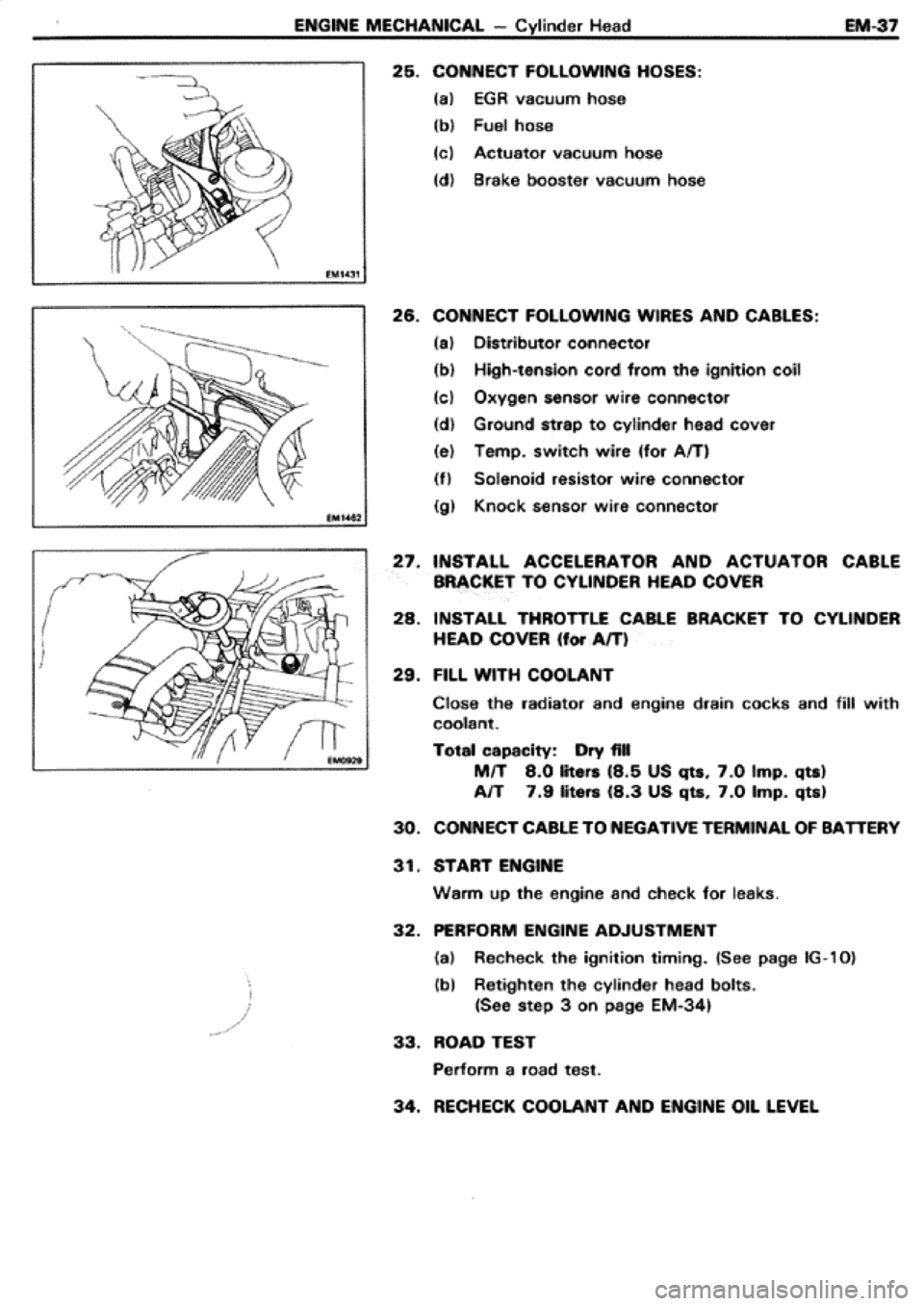 TOYOTA CELICA 1986  Service Repair Manual 