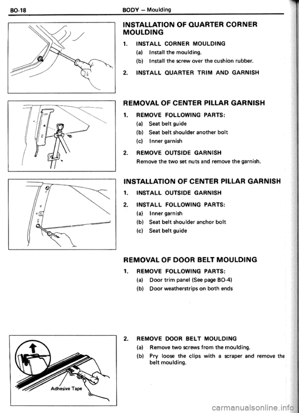 TOYOTA CELICA 1986  Service Repair Manual 
