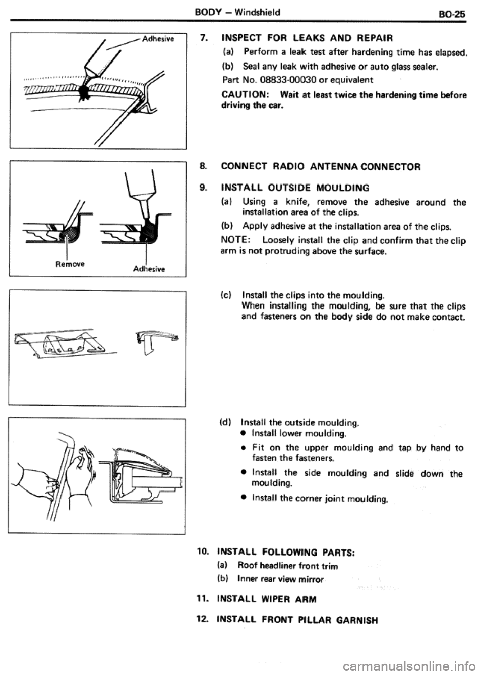 TOYOTA CELICA 1986  Service Repair Manual 