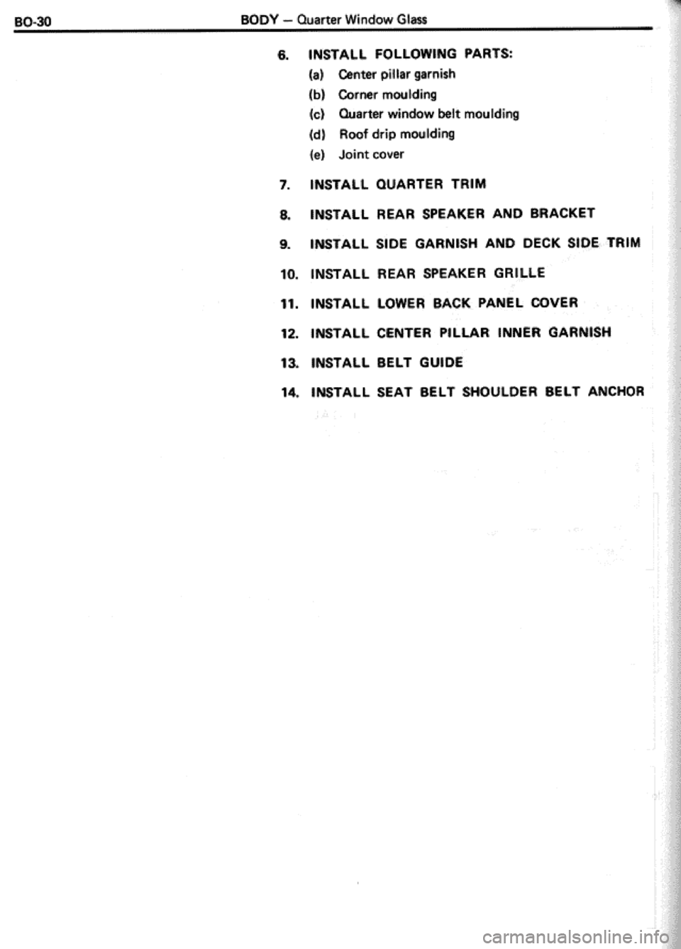 TOYOTA CELICA 1986  Service Repair Manual 