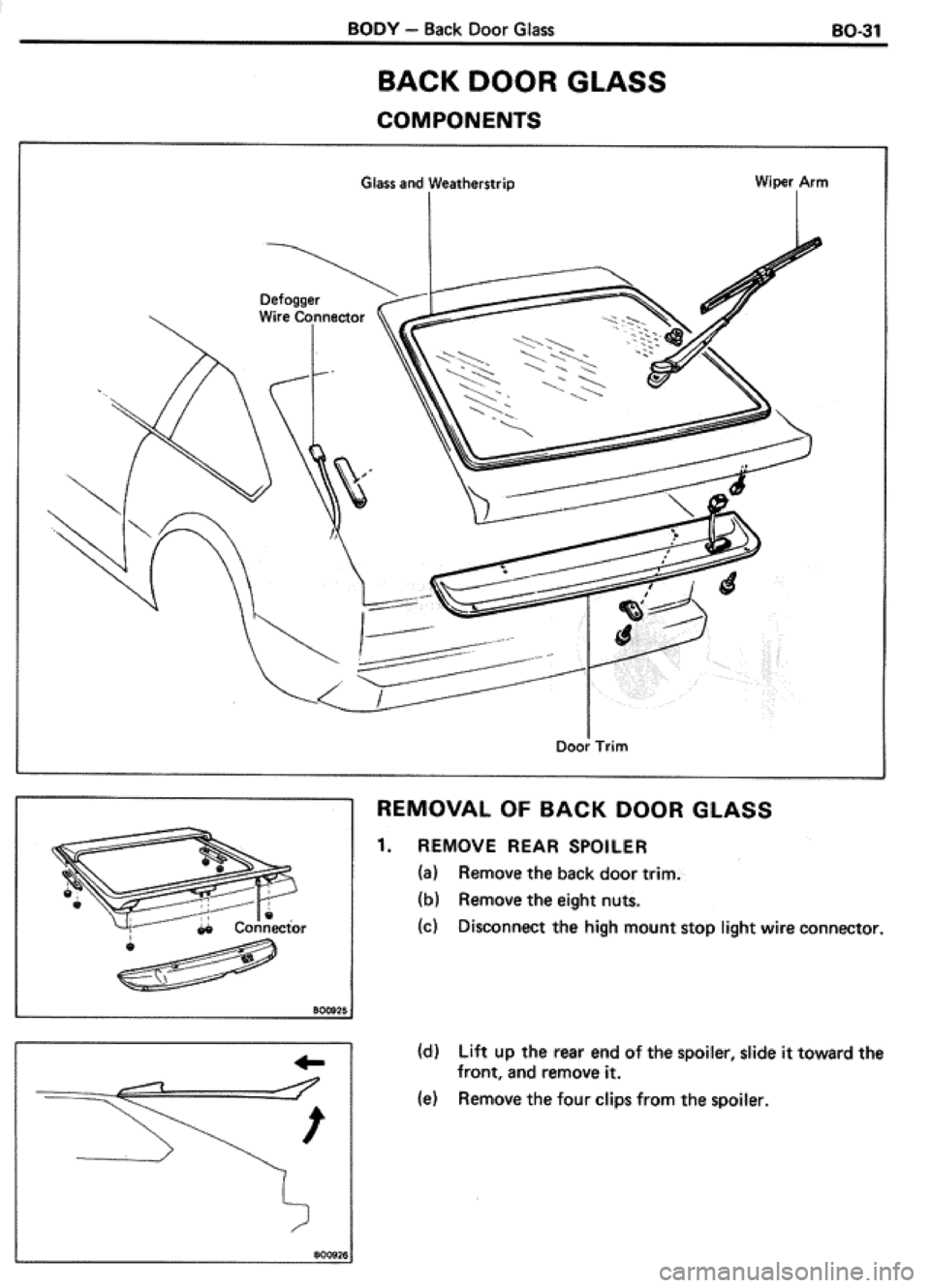 TOYOTA CELICA 1986  Service Repair Manual 