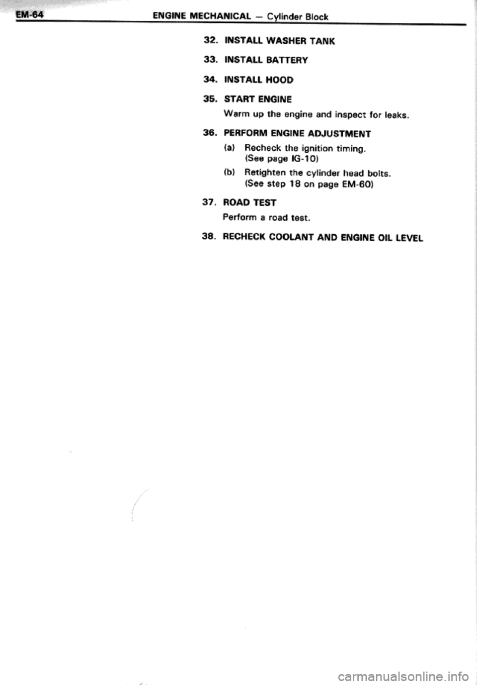 TOYOTA CELICA 1986  Service Repair Manual 