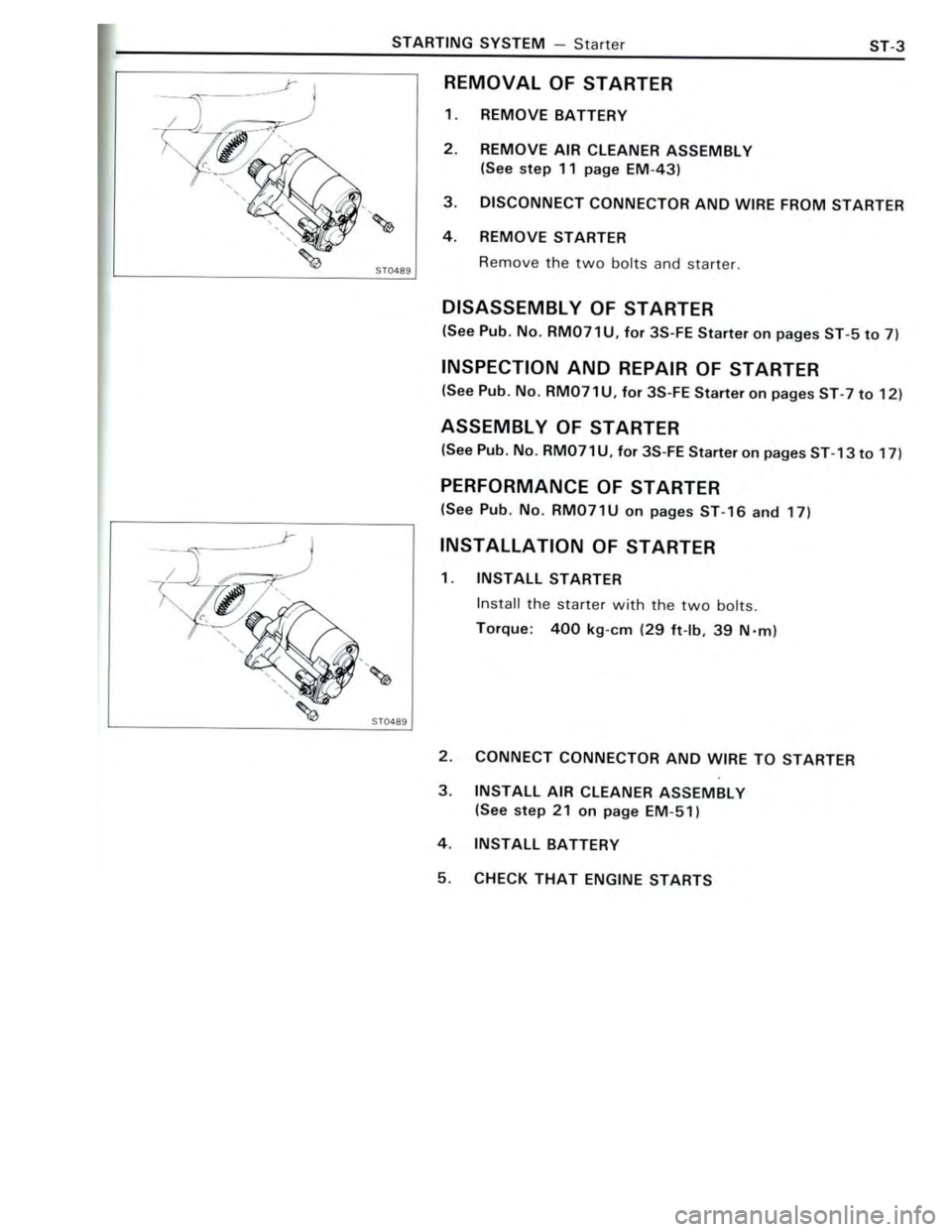 TOYOTA CELICA 1988  Repair Manual 