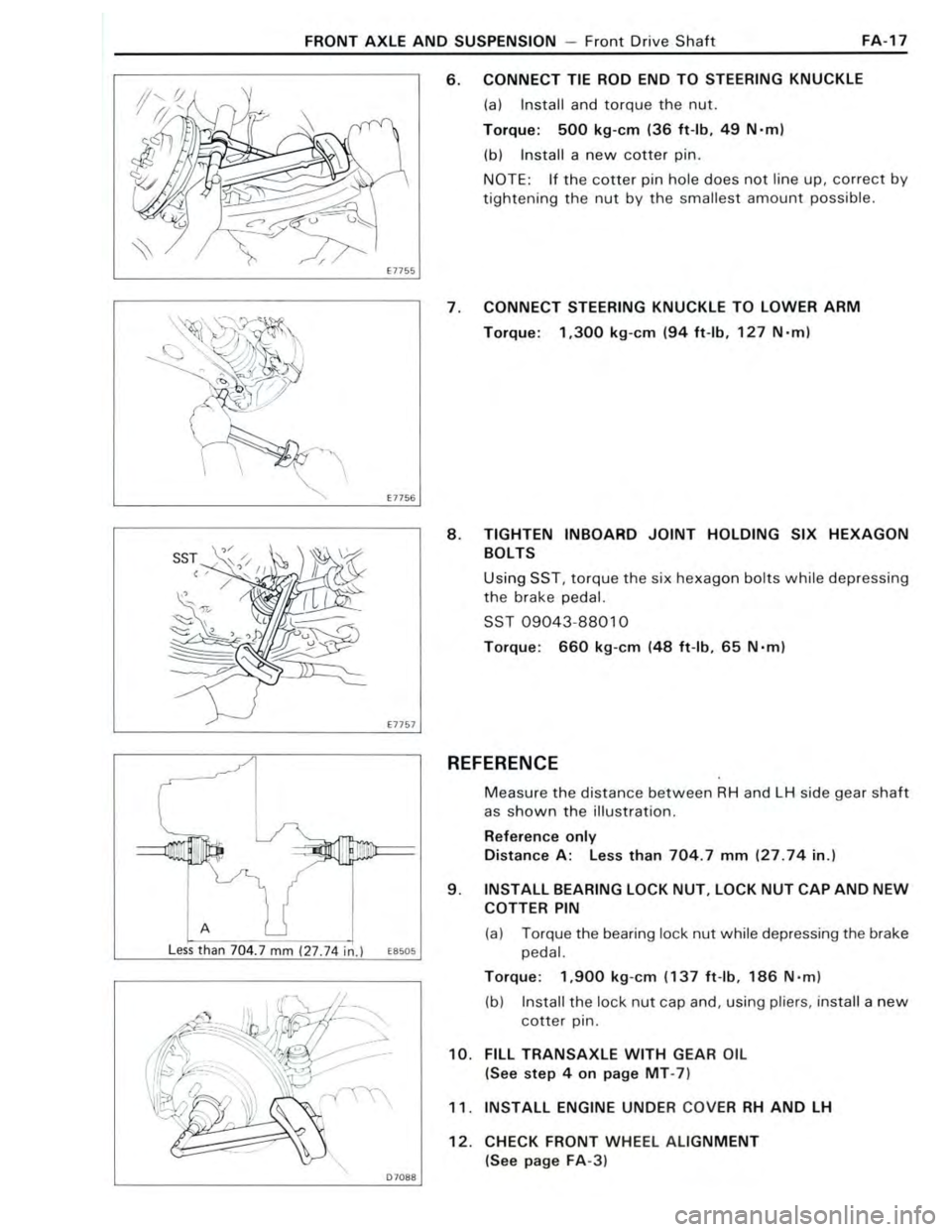 TOYOTA CELICA 1988  Repair Manual 