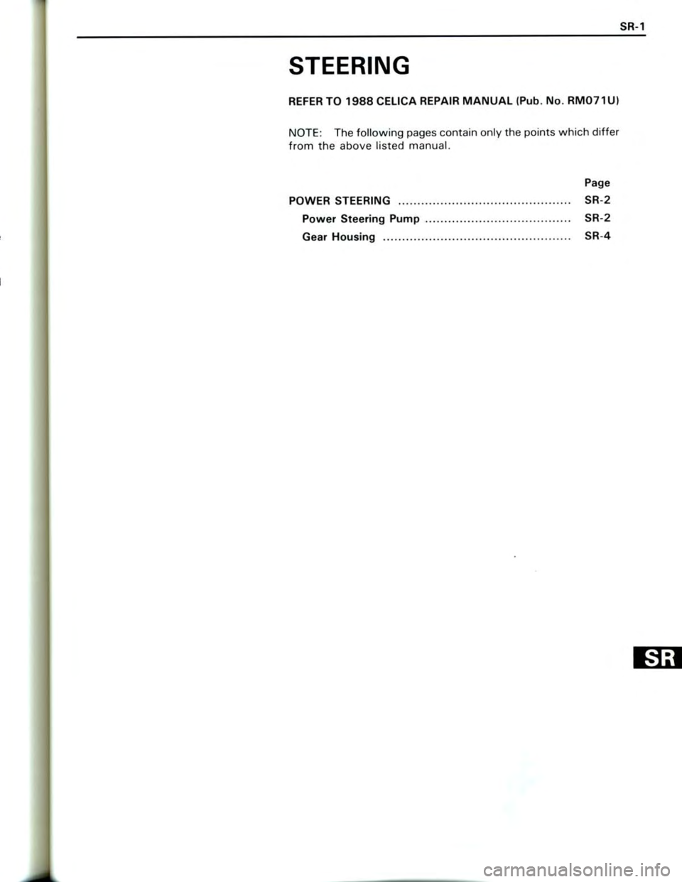TOYOTA CELICA 1988  Repair Manual 