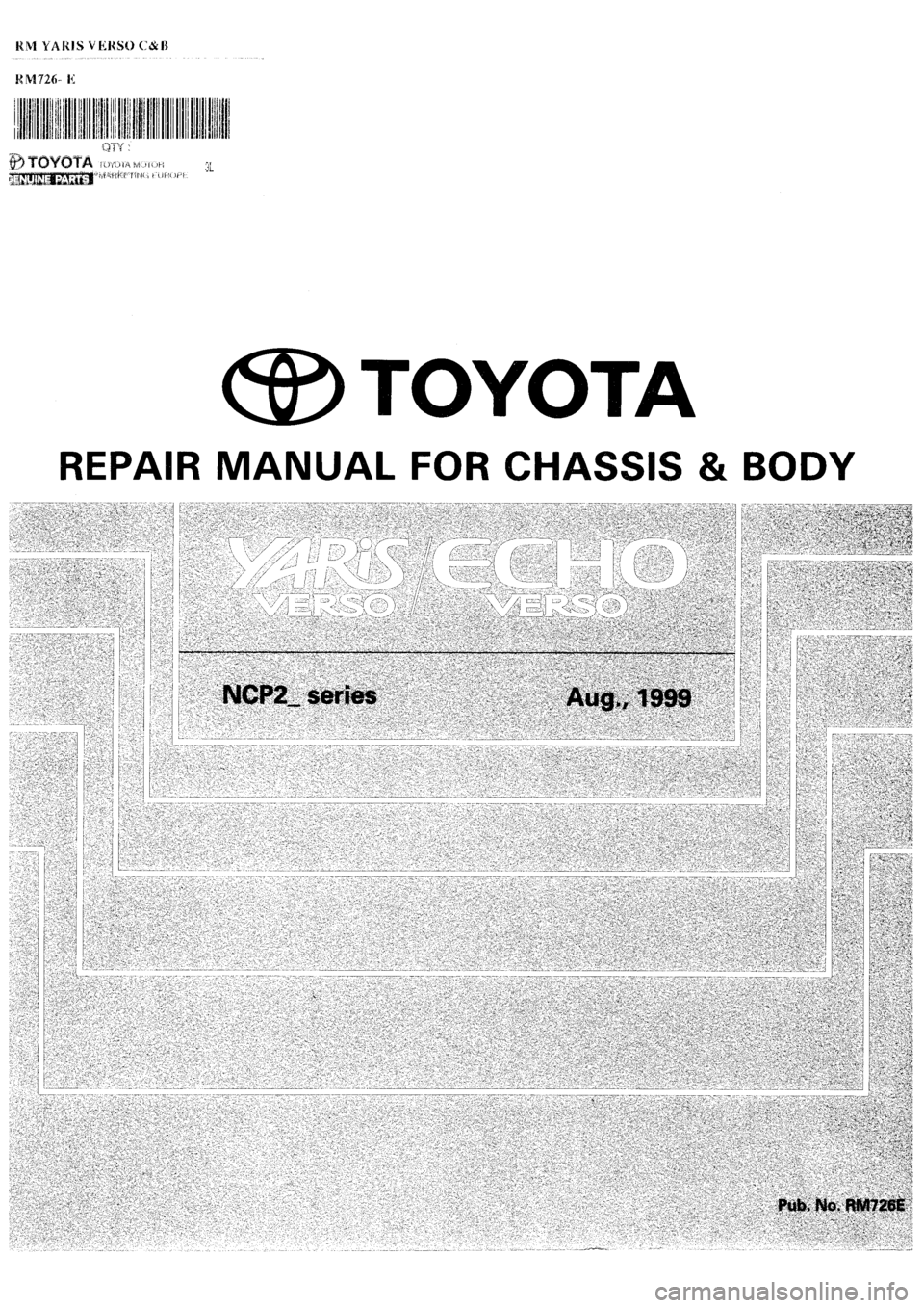 TOYOTA VERSO 1999  Repair Manual 