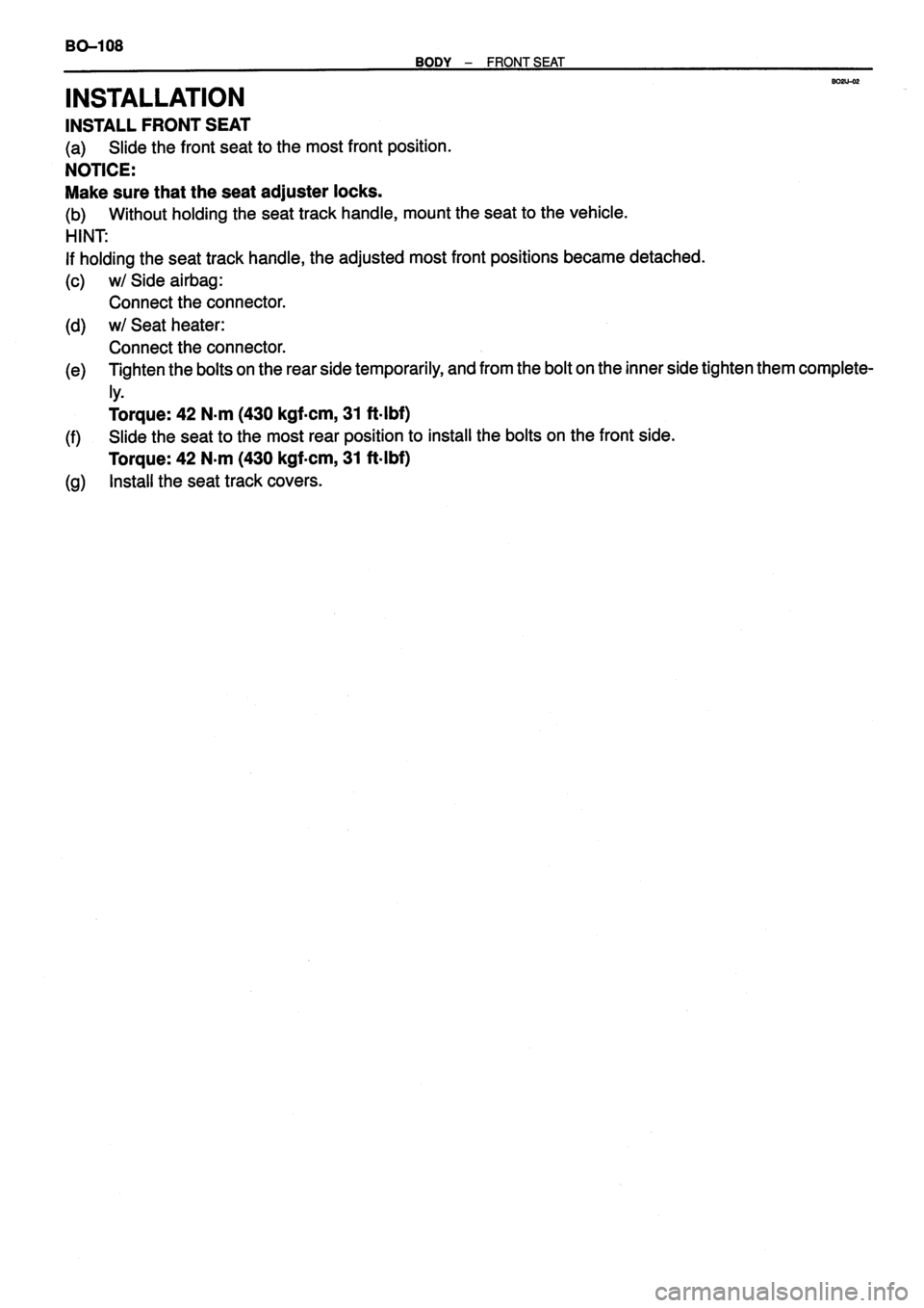 TOYOTA VERSO 1999  Repair Manual 