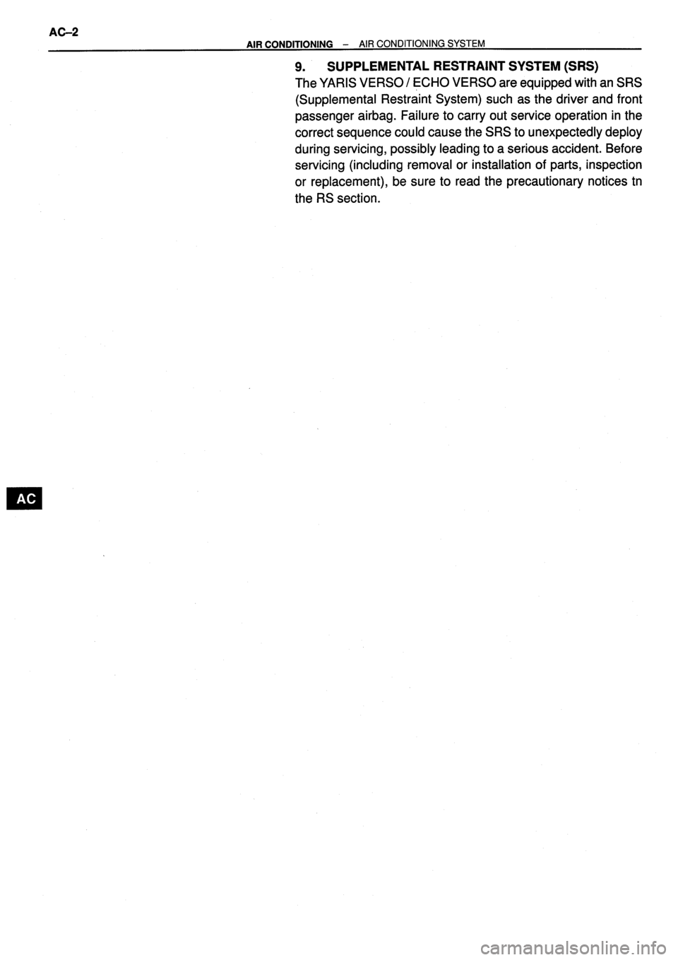 TOYOTA VERSO 1999  Repair Manual 
