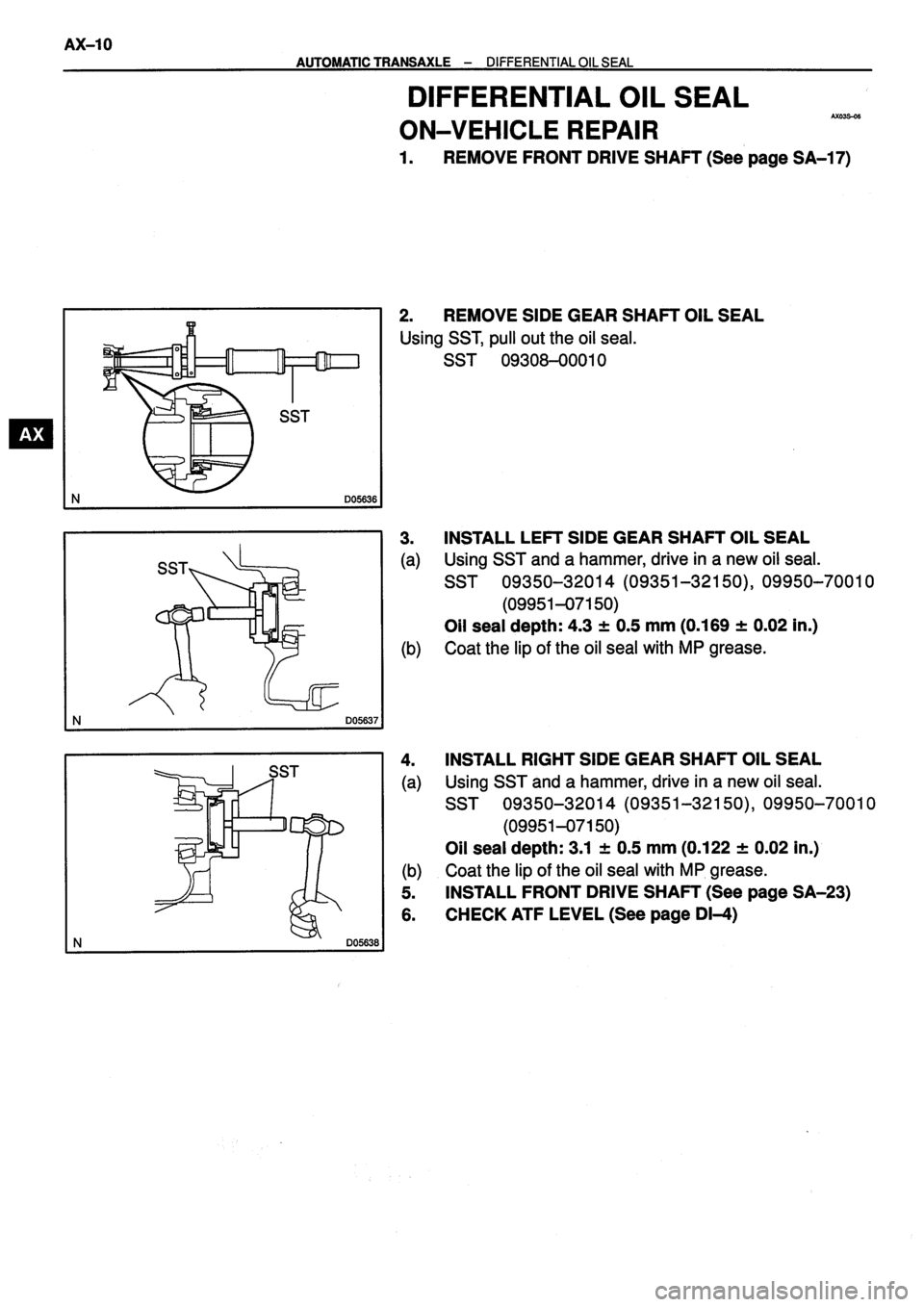 TOYOTA VERSO 1999  Repair Manual 