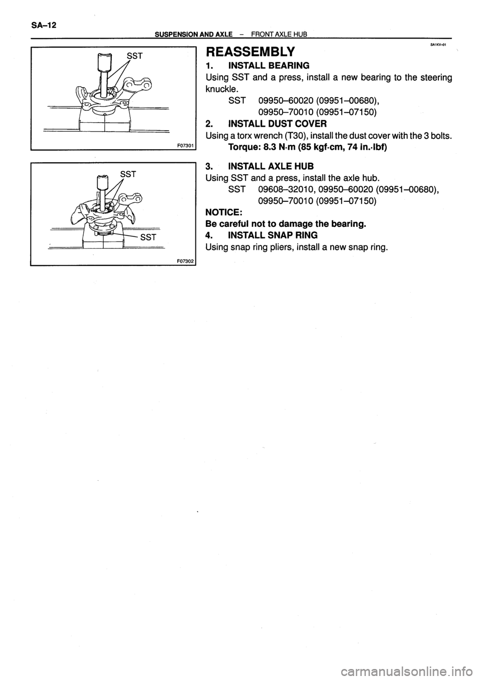 TOYOTA VERSO 1999  Repair Manual 