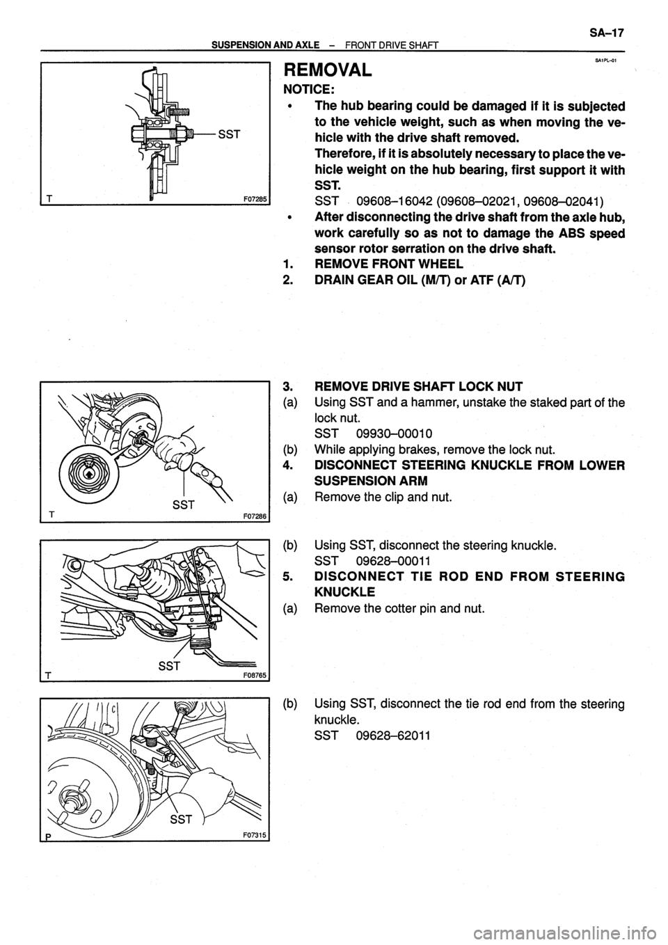 TOYOTA VERSO 1999  Repair Manual 