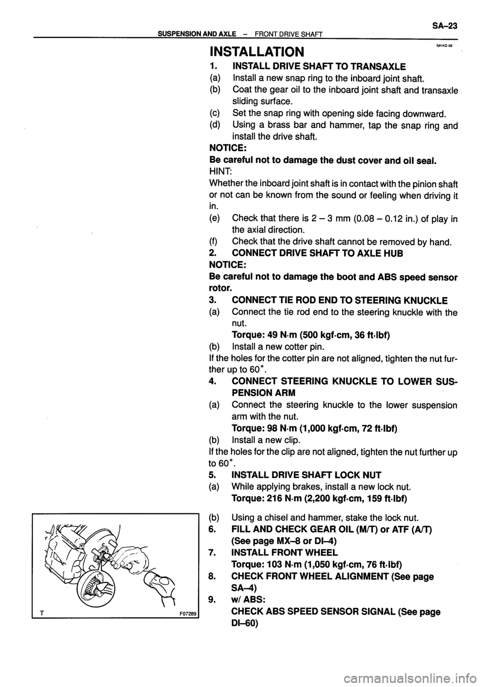 TOYOTA VERSO 1999  Repair Manual 