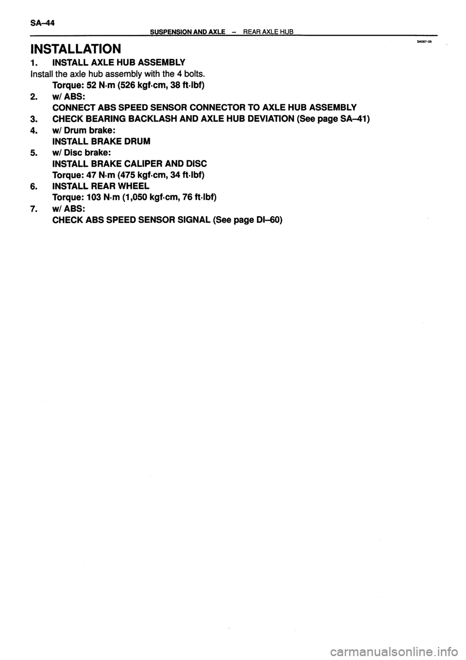 TOYOTA VERSO 1999  Repair Manual 