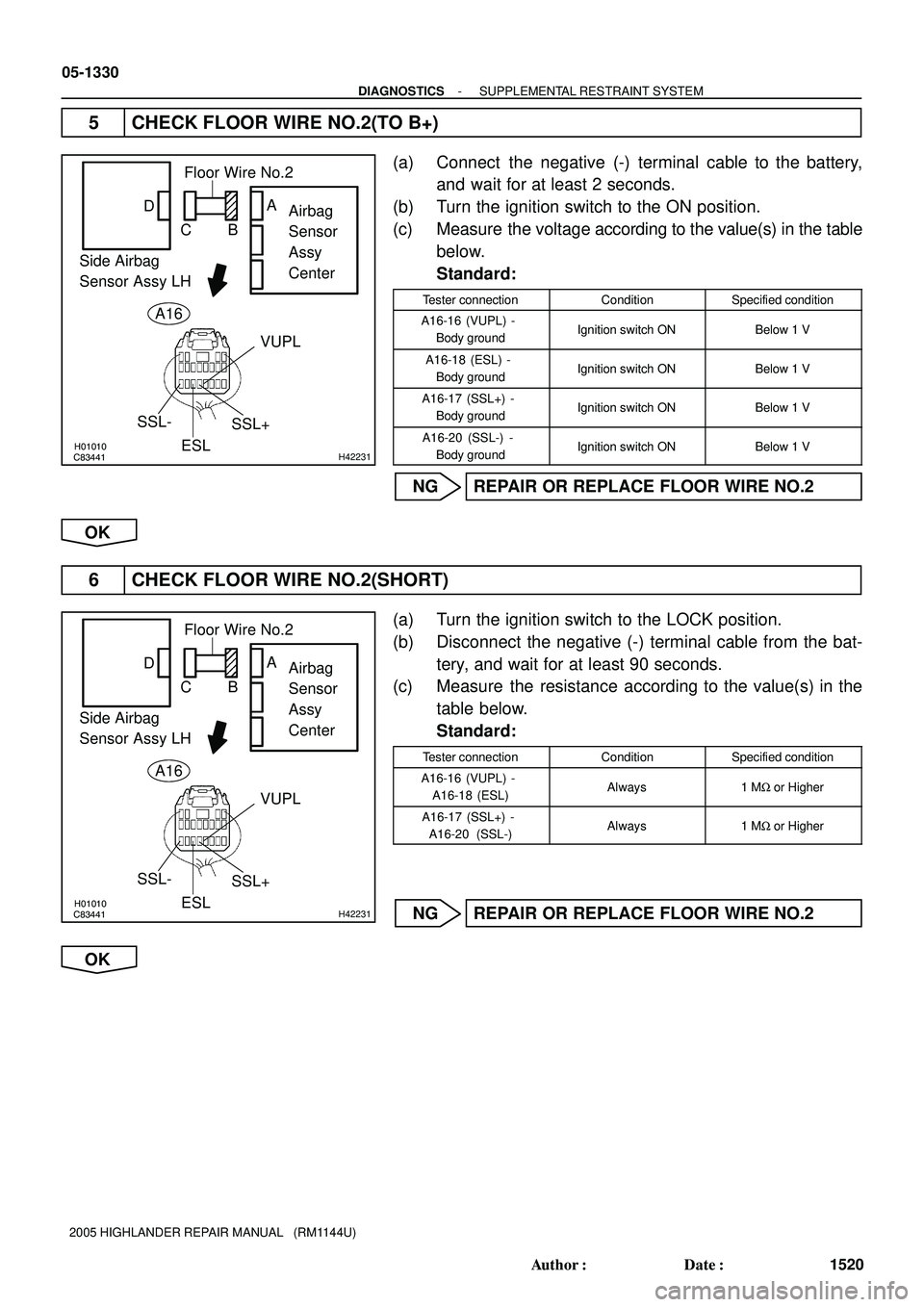 TOYOTA HIGHLANDER 2001 Service Repair Manual H01010
C83441H42231
SSL-
SSL+
ESLVUPL
Airbag
Sensor
Assy
Center Floor Wire No.2
Side Airbag
Sensor Assy LHD
CBA
A16
H01010
C83441H42231
SSL-
SSL+
ESLVUPL
Airbag
Sensor
Assy
Center Floor Wire No.2
Side TOYOTA HIGHLANDER 2001 Service Repair Manual H01010
C83441H42231
SSL-
SSL+
ESLVUPL
Airbag
Sensor
Assy
Center Floor Wire No.2
Side Airbag
Sensor Assy LHD
CBA
A16
H01010
C83441H42231
SSL-
SSL+
ESLVUPL
Airbag
Sensor
Assy
Center Floor Wire No.2
Side