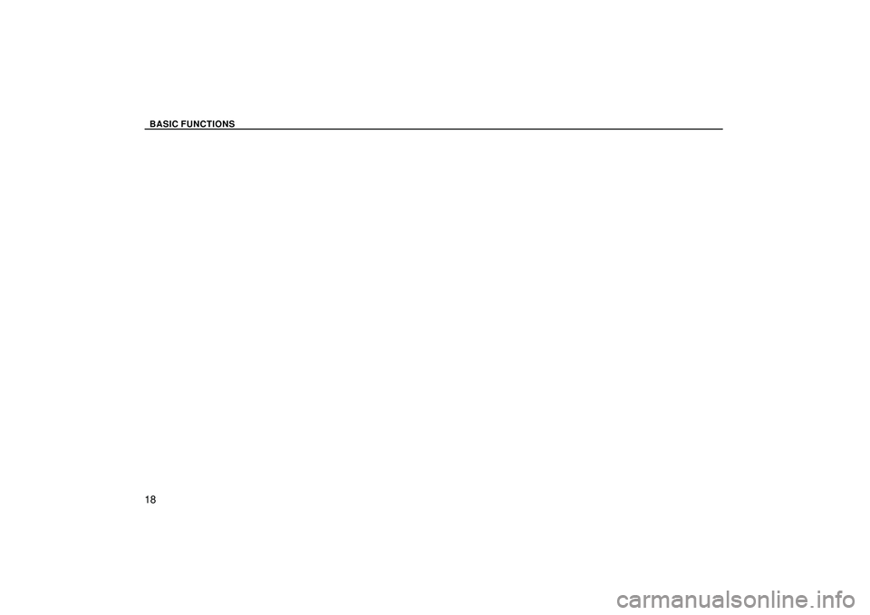 TOYOTA HIGHLANDER 2001  Service Repair Manual BASIC FUNCTIONS
18 