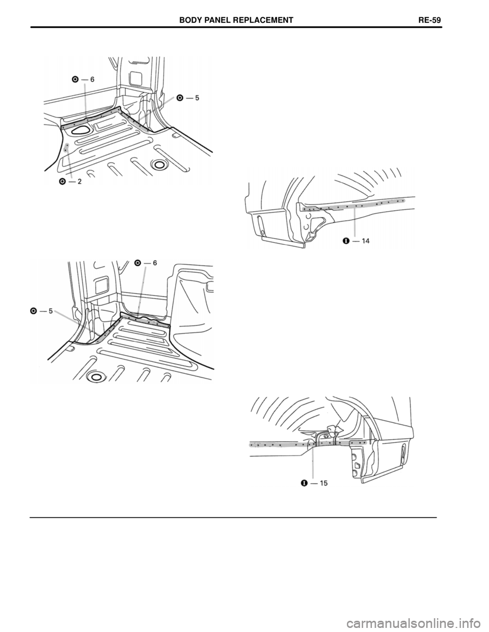 TOYOTA LAND CRUISER 1998  Factory Repair Manual BODY PANEL REPLACEMENTRE-59 