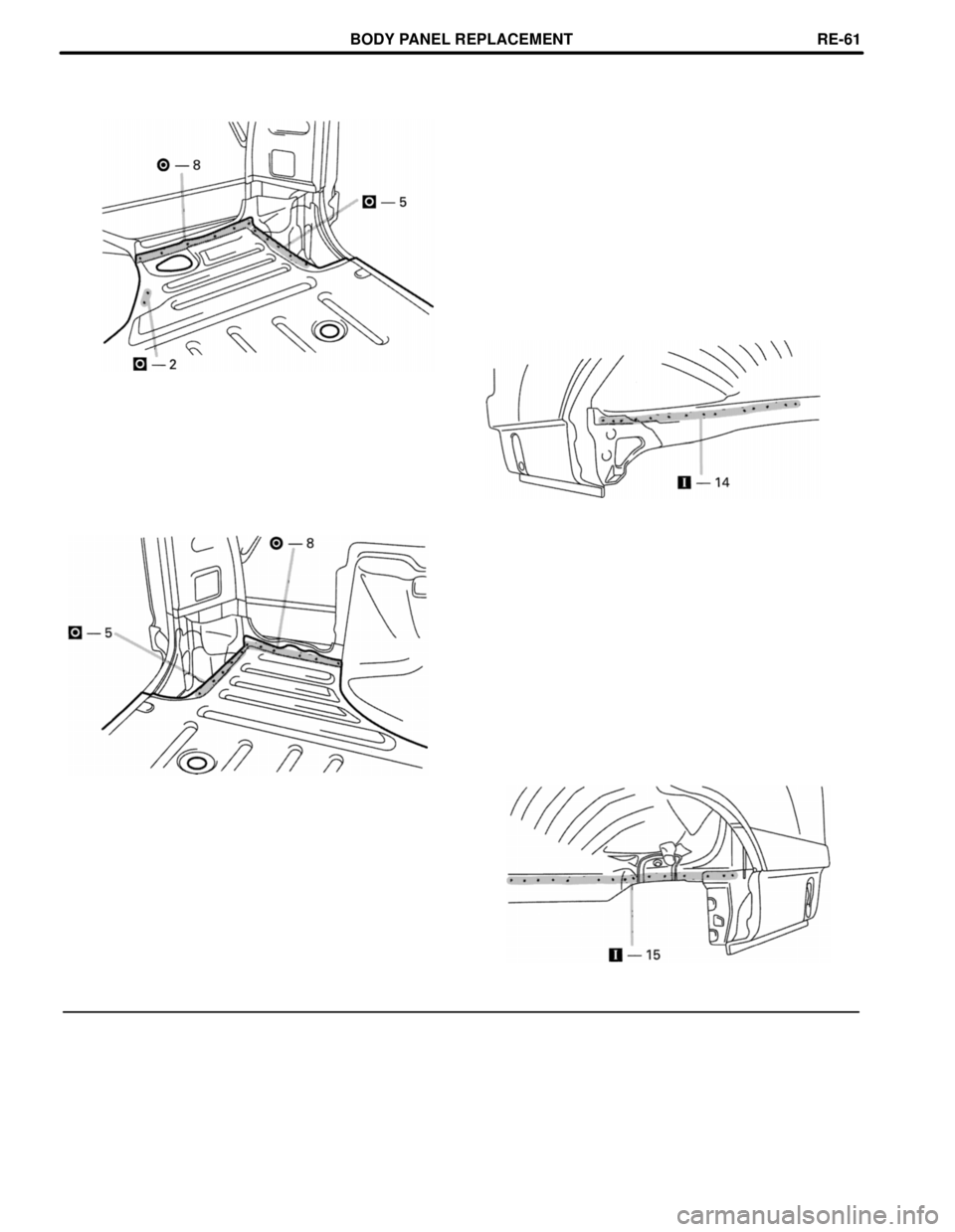 TOYOTA LAND CRUISER 1998  Factory Repair Manual BODY PANEL REPLACEMENTRE-61 