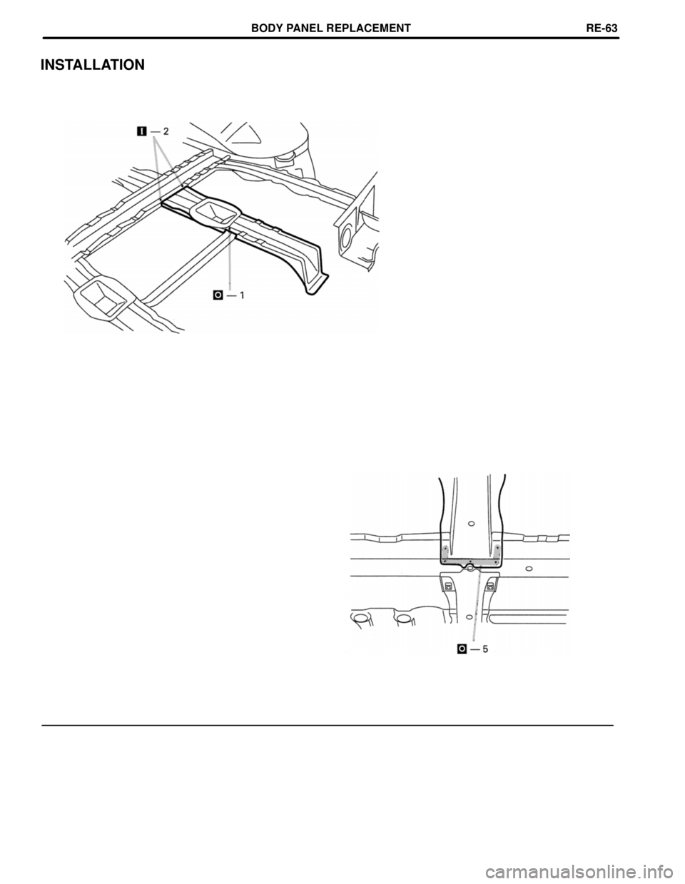 TOYOTA LAND CRUISER 1998  Factory Repair Manual INSTALLATION
BODY PANEL REPLACEMENTRE-63 
