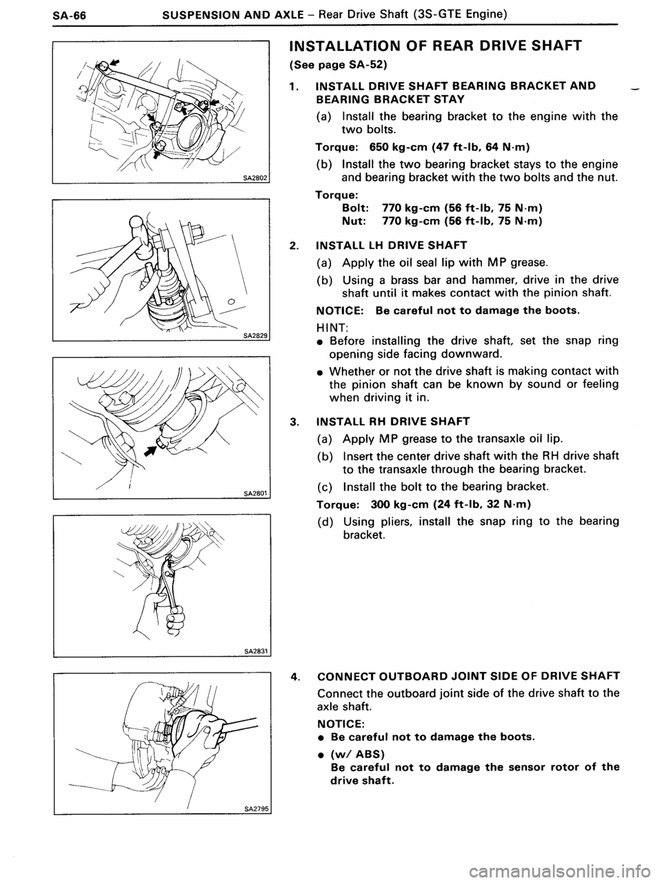 TOYOTA MR-2 1991  Factory Repair Manual 