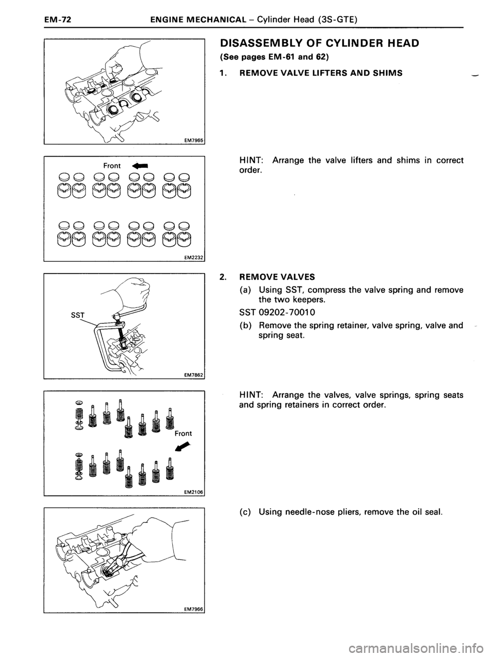TOYOTA MR-2 1991  Factory Repair Manual 