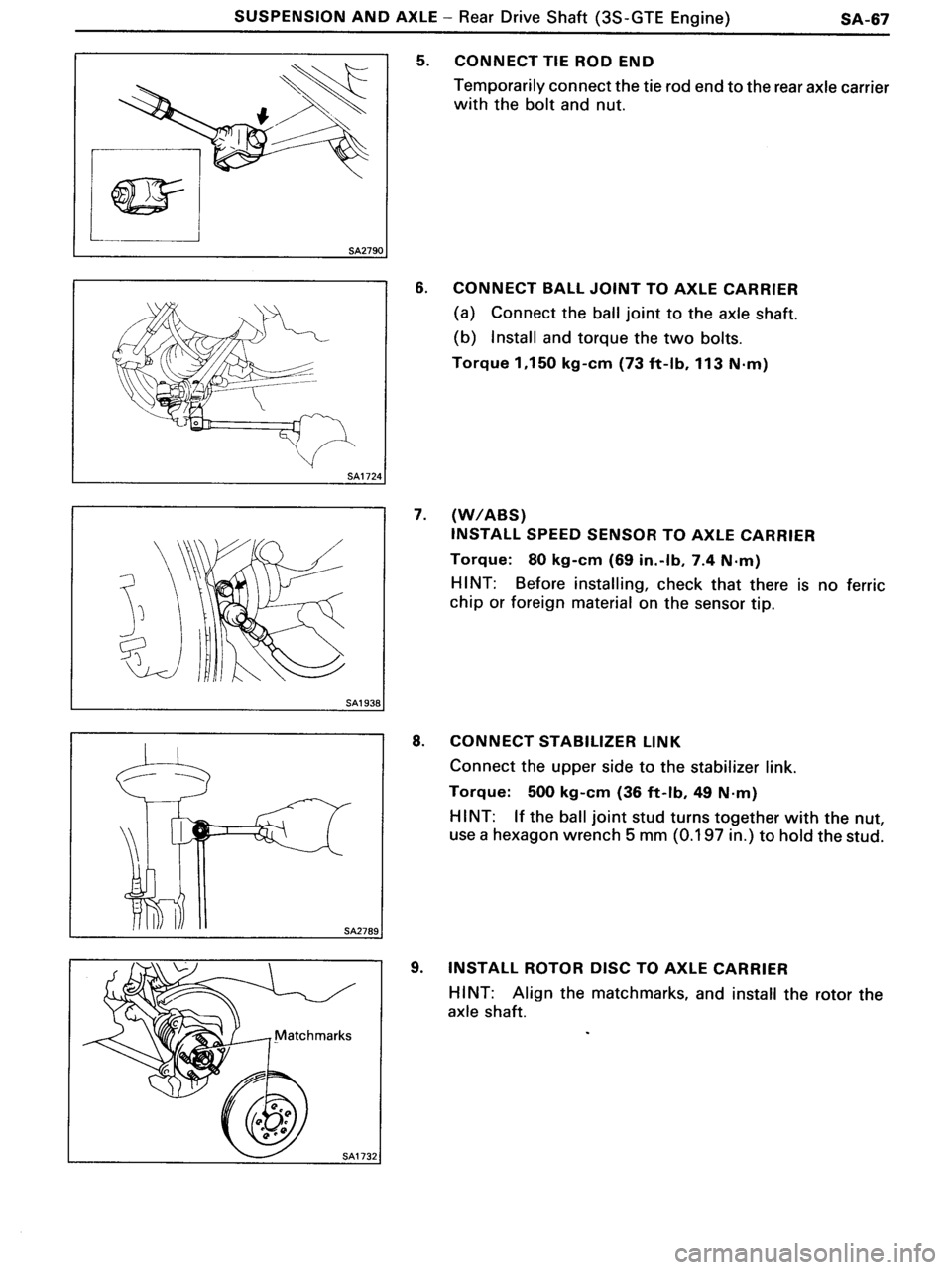 TOYOTA MR-2 1991  Factory Repair Manual 